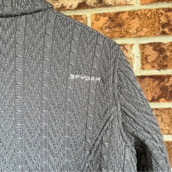Spyder Women Major Cable Stryke Sweater  Jacket  Fleece Lined Grey M EUC - Picture 6 of 13